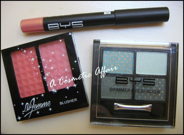 BYS, BYS eyeshadow, BYS pencil, BYS review, BYS haul, La Femme blushes, La Femme blushers
